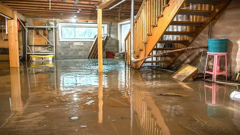 Edmond home water damage repair showing drywall removal due to water saturation