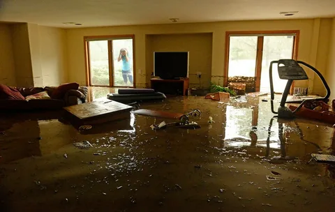 Water damage restoration project in Edmond home after flooding